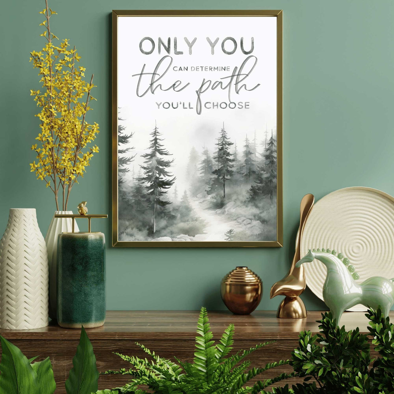 Inspirational Quote Print – Nature Living Room Wall Decor