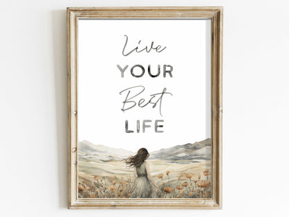 Inspirational Wall Art, Motivational Quote Print, Positive Saying Decor - WildfieldPrints