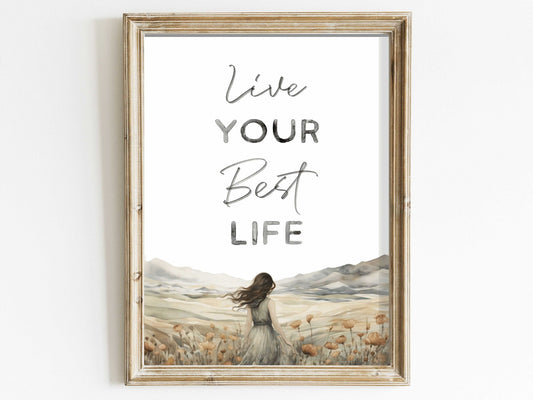 Inspirational Wall Art, Motivational Quote Print, Positive Saying Decor - WildfieldPrints