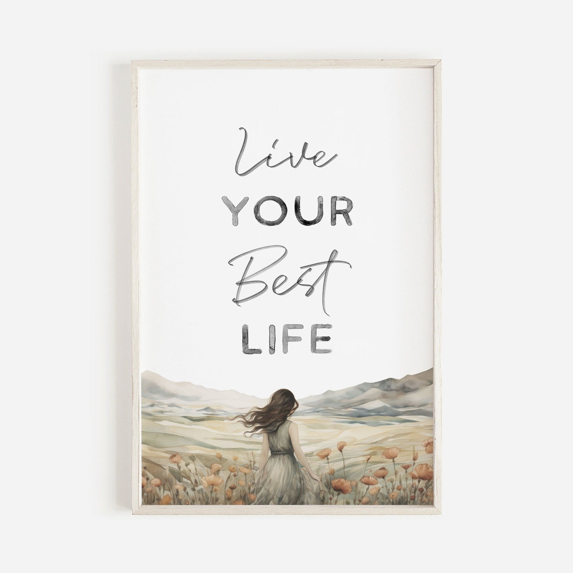 Inspirational Wall Art, Motivational Quote Print, Positive Saying Decor - WildfieldPrints