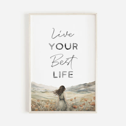 Inspirational Wall Art, Motivational Quote Print, Positive Saying Decor - WildfieldPrints