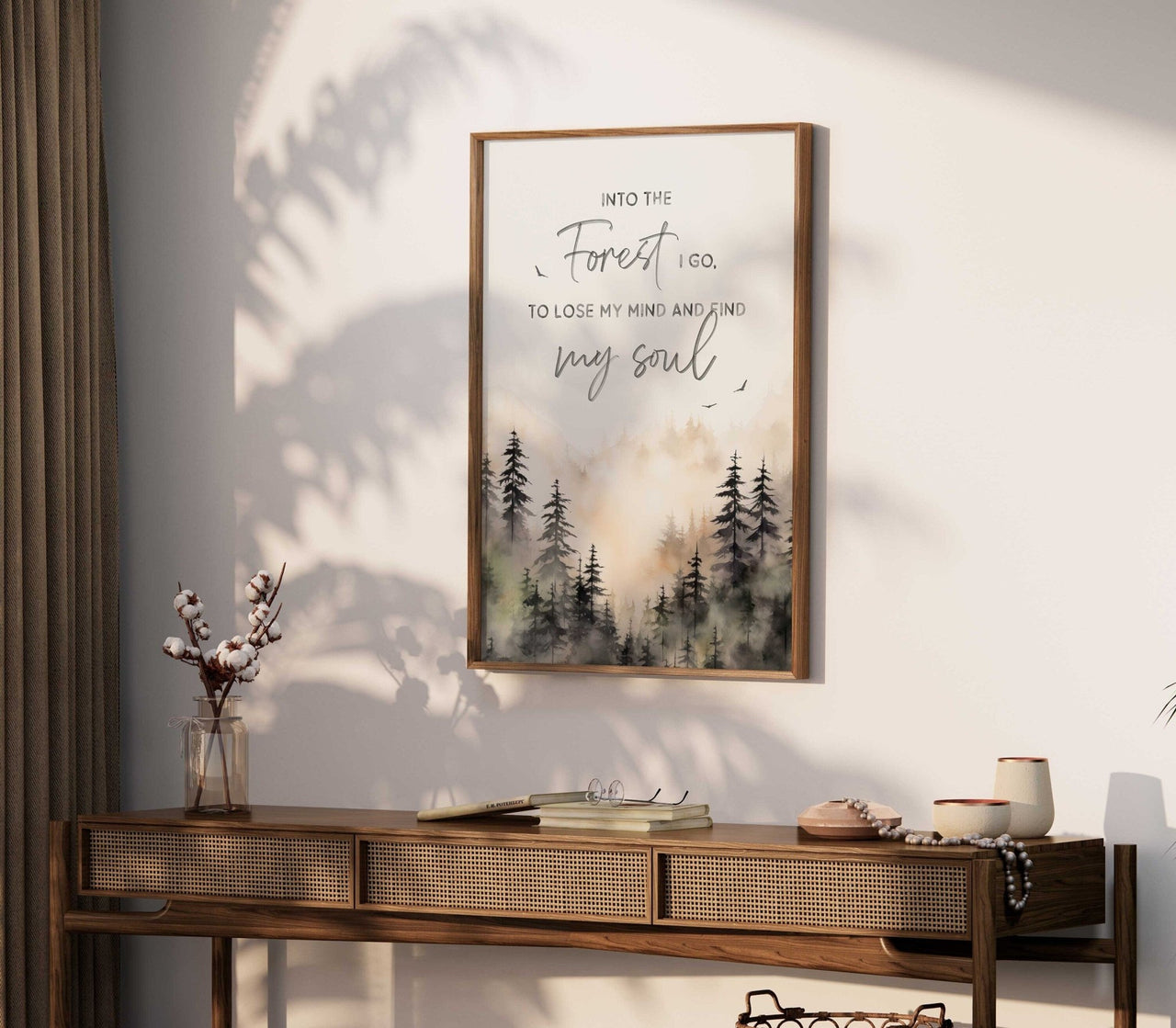 Forest Quote Wall Art – Nature Adventure Print for Living Room