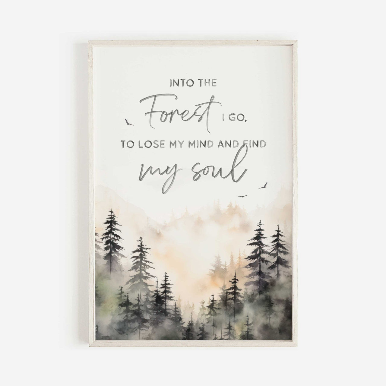 Forest Quote Wall Art – Nature Adventure Print for Living Room