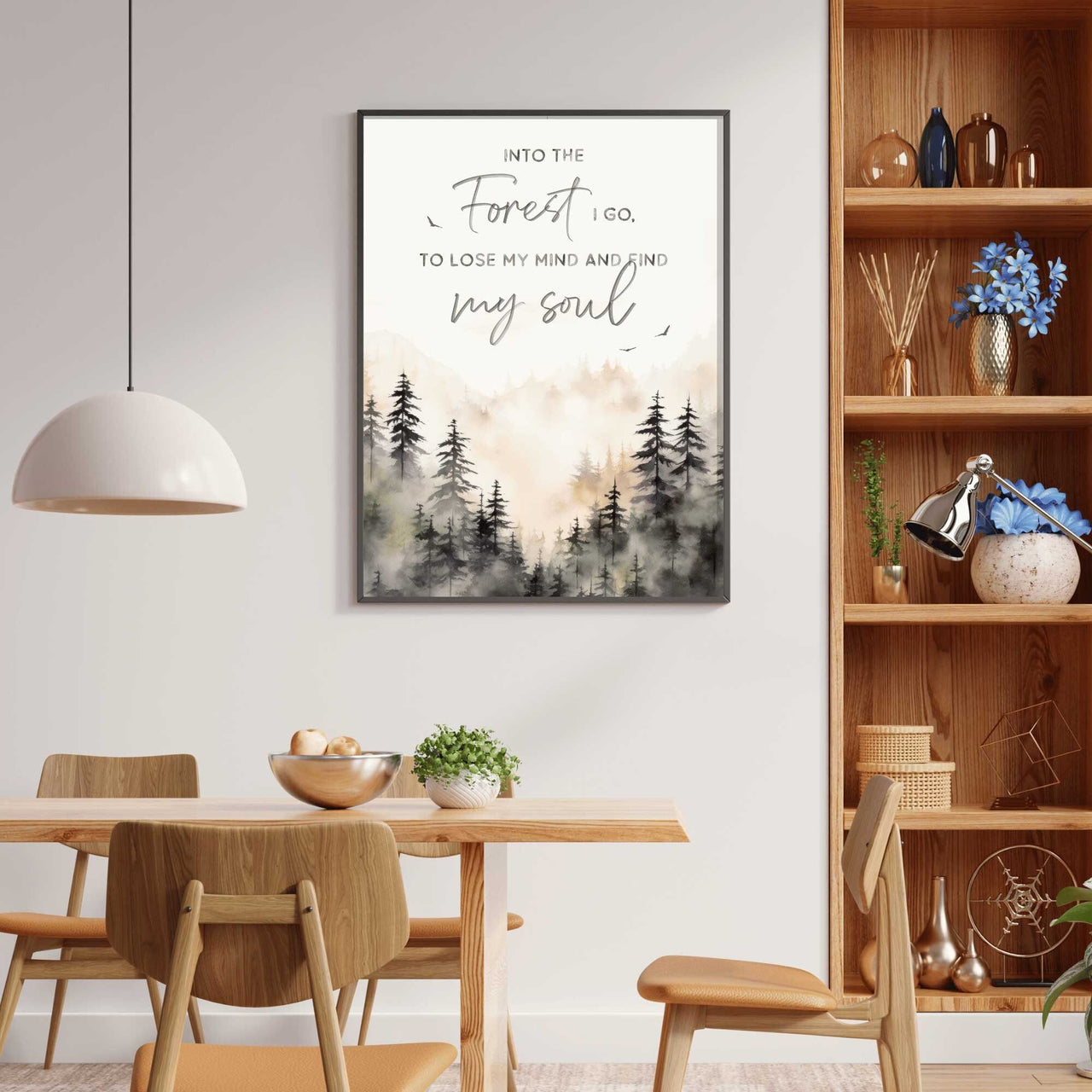 Forest Quote Wall Art – Nature Adventure Print for Living Room