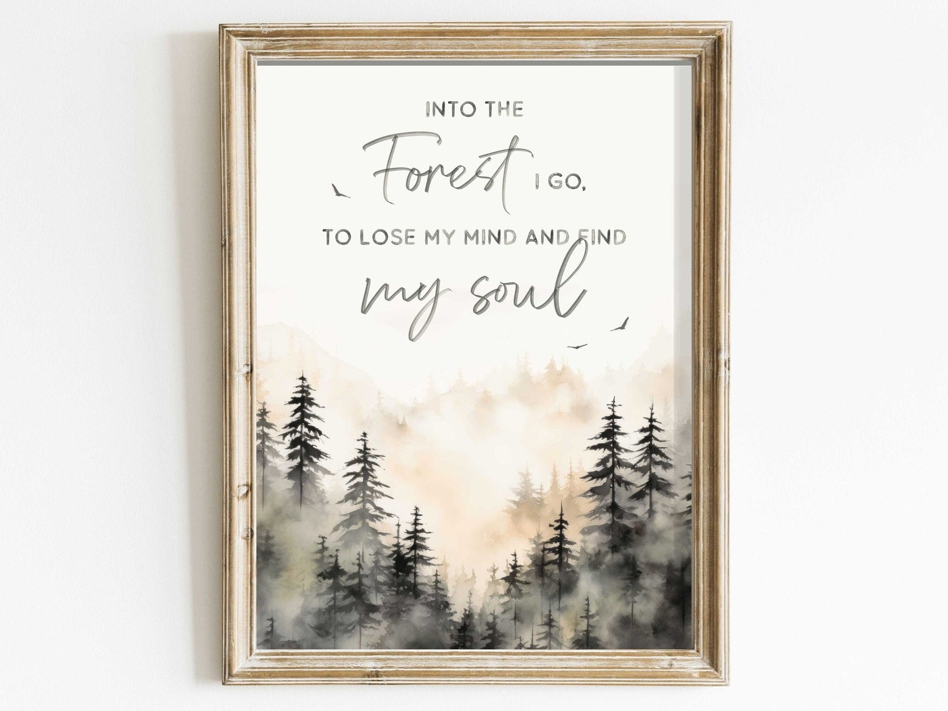 Into the Forest Quote Art, Adventure & Hiking Decor, Nature Print - WildfieldPrints