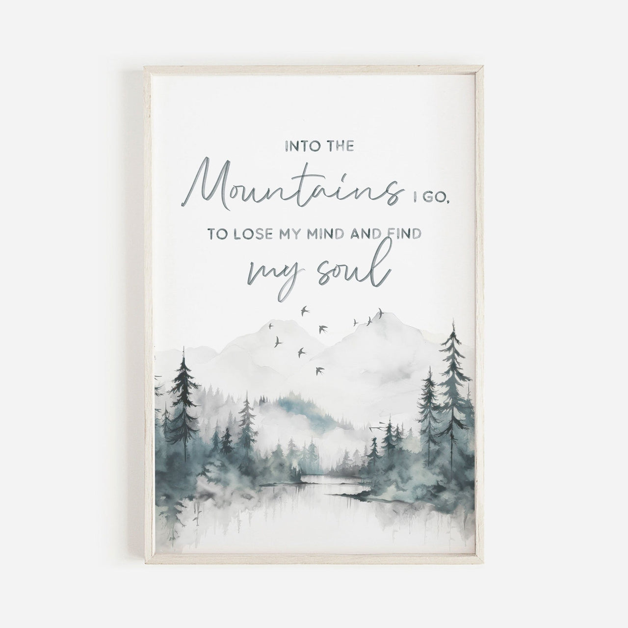 Mountain Quote Wall Art – Nature Adventure Print for Kids Room