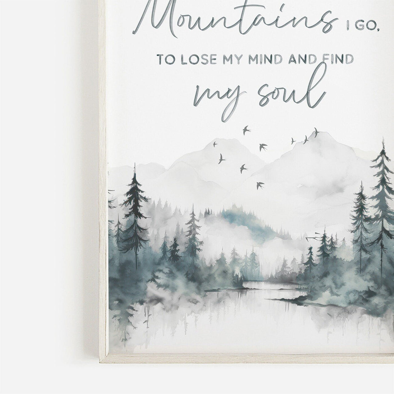 Mountain Quote Wall Art – Nature Adventure Print for Kids Room