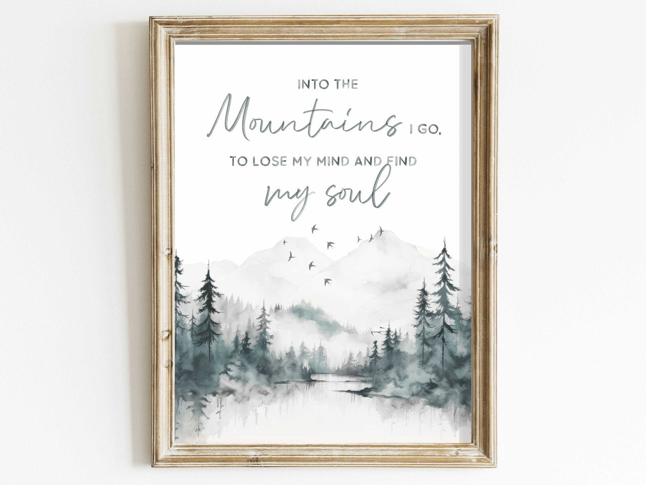 Mountain Quote Wall Art – Nature Adventure Print for Kids Room
