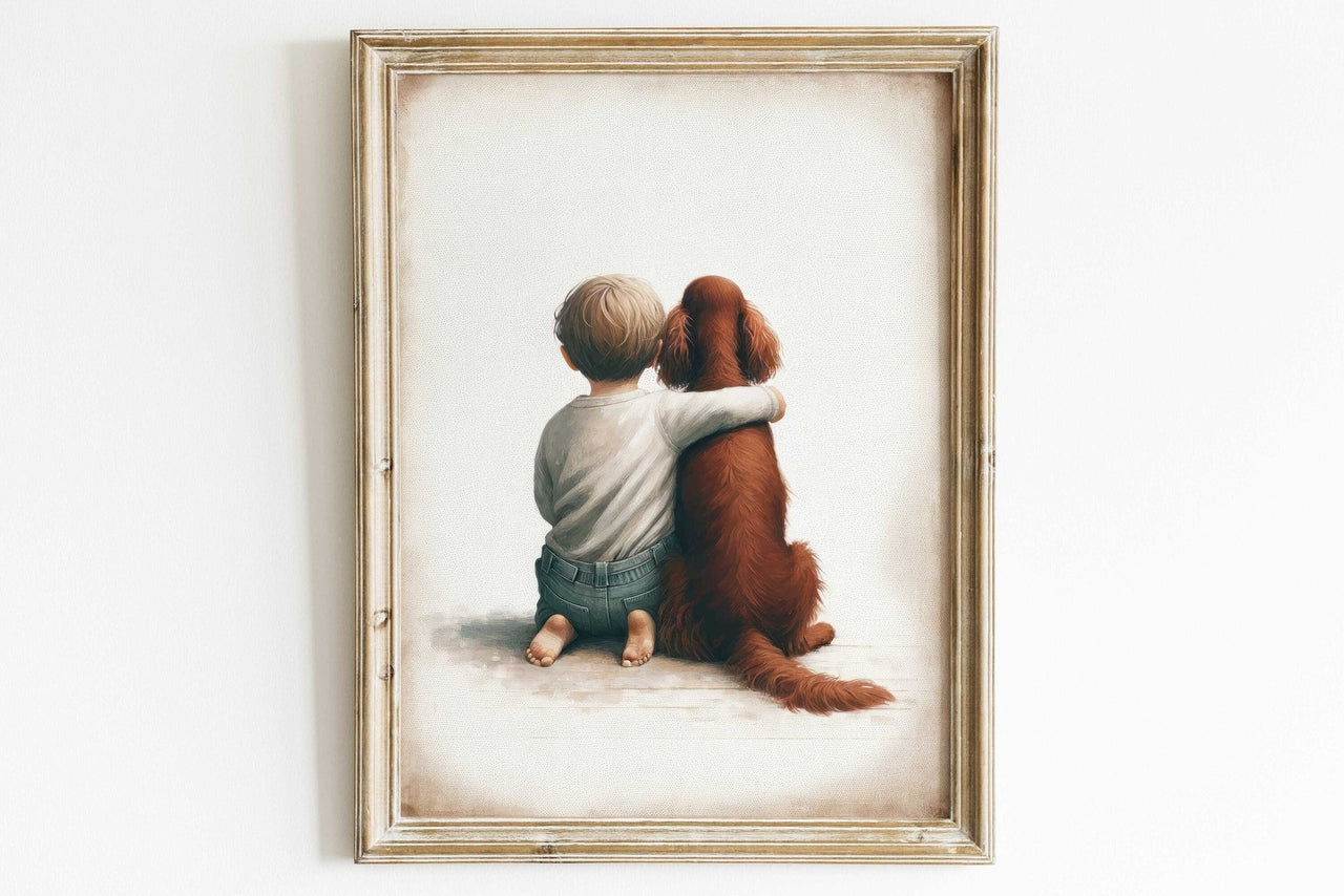 Irish Setter Wall Art – Animal Boys Room Print