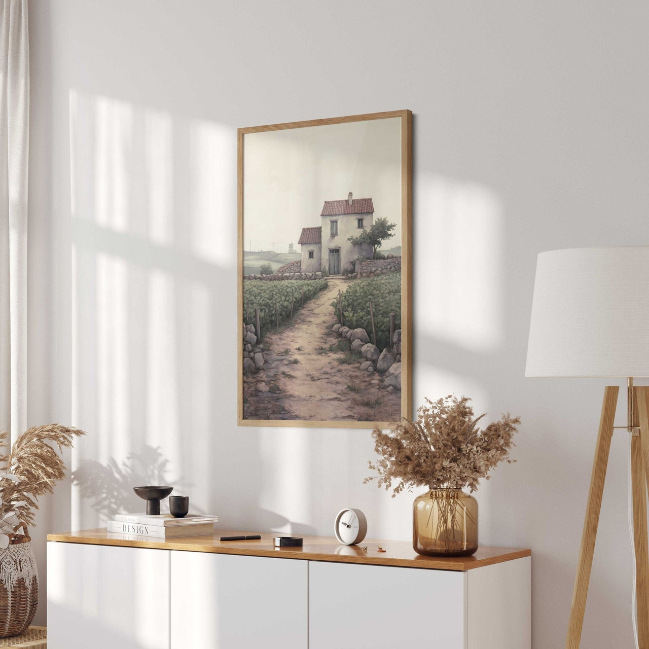 Italian Stone House Wall Art – Mediterranean Nursery Print