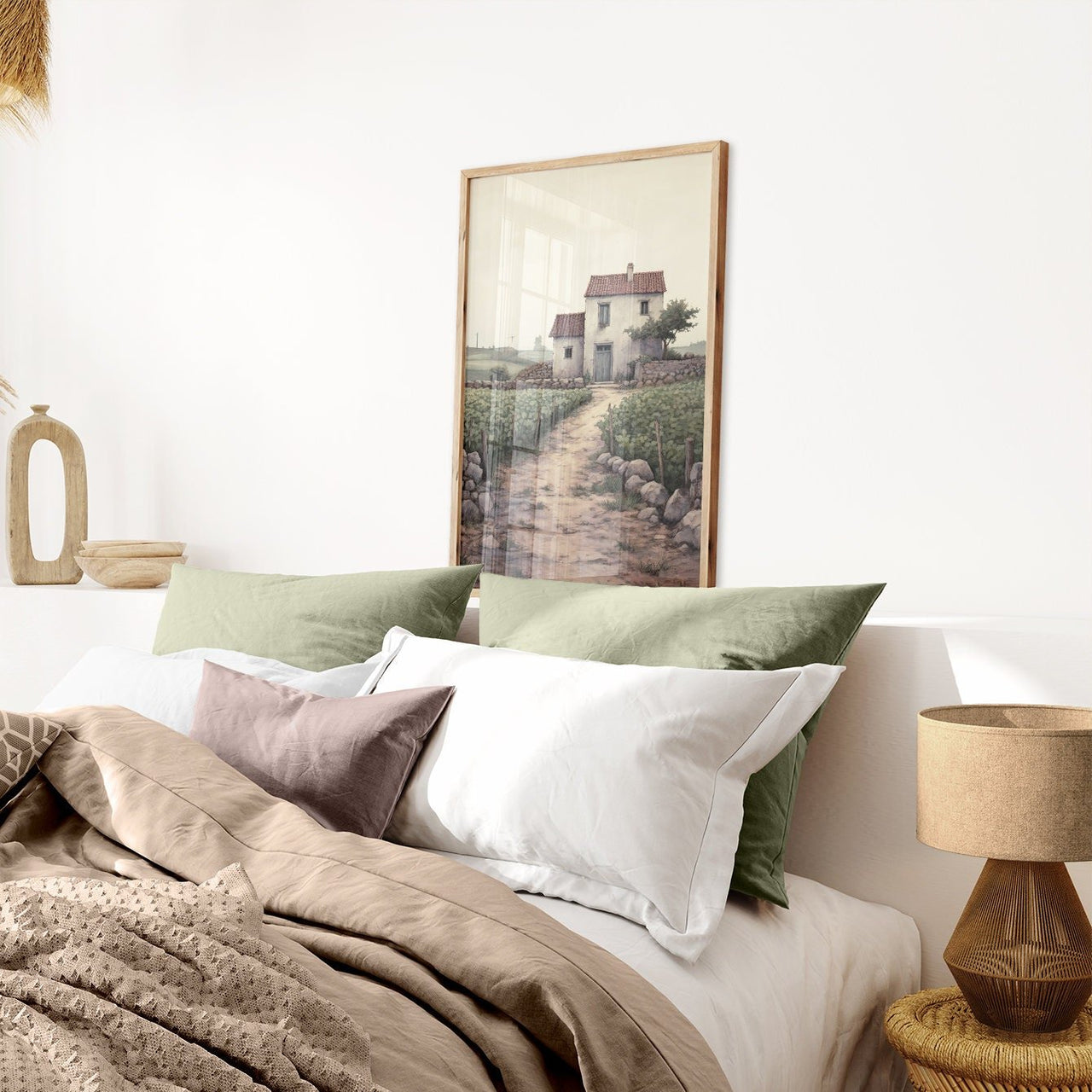 Italian Stone House Wall Art – Mediterranean Nursery Print