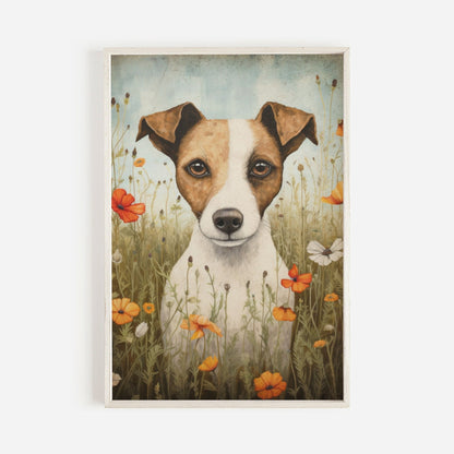 Jack Russel Print, Vintage Dog Portrait, Unique Wall Decor Gift - WildfieldPrints