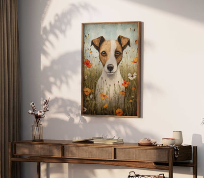 Jack Russel Print, Vintage Dog Portrait, Unique Wall Decor Gift - WildfieldPrints