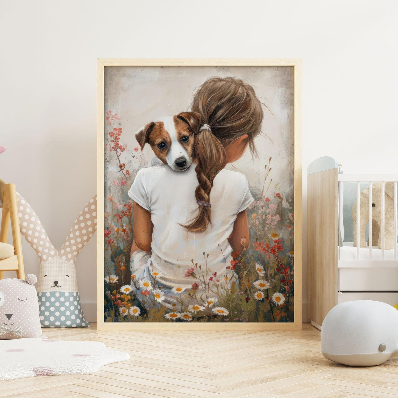 Jack Russell Wall Art – Dog Nursery Print for Kids Room