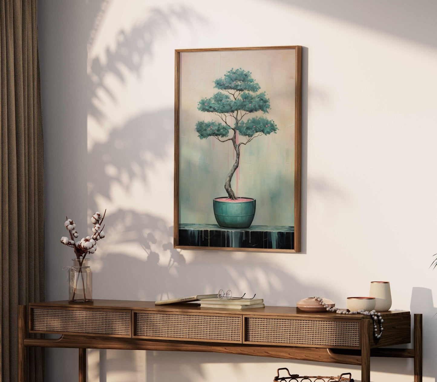 Japanese Wall Art, Bonsai Tree Decor, Vintage Floral Print - WildfieldPrints