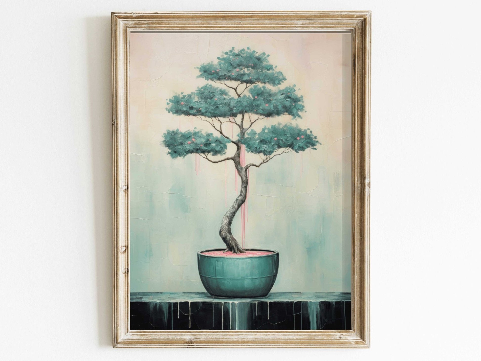 Japanese Wall Art, Bonsai Tree Decor, Vintage Floral Print - WildfieldPrints