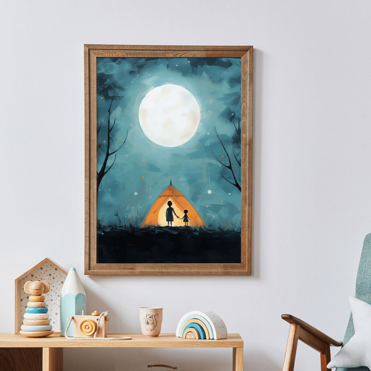 Camping Wall Art – Adventure Kids Room Print
