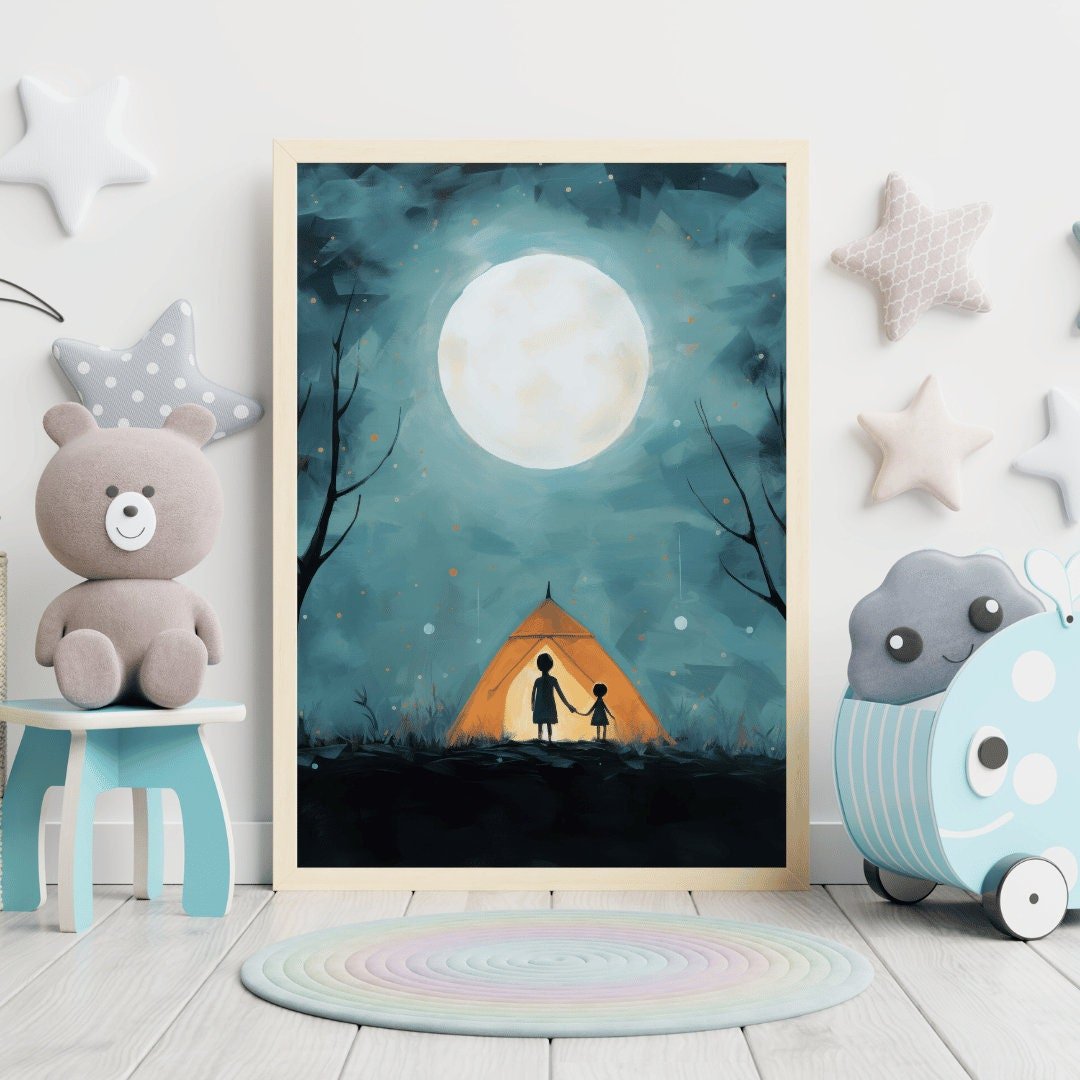 Camping Wall Art – Adventure Kids Room Print