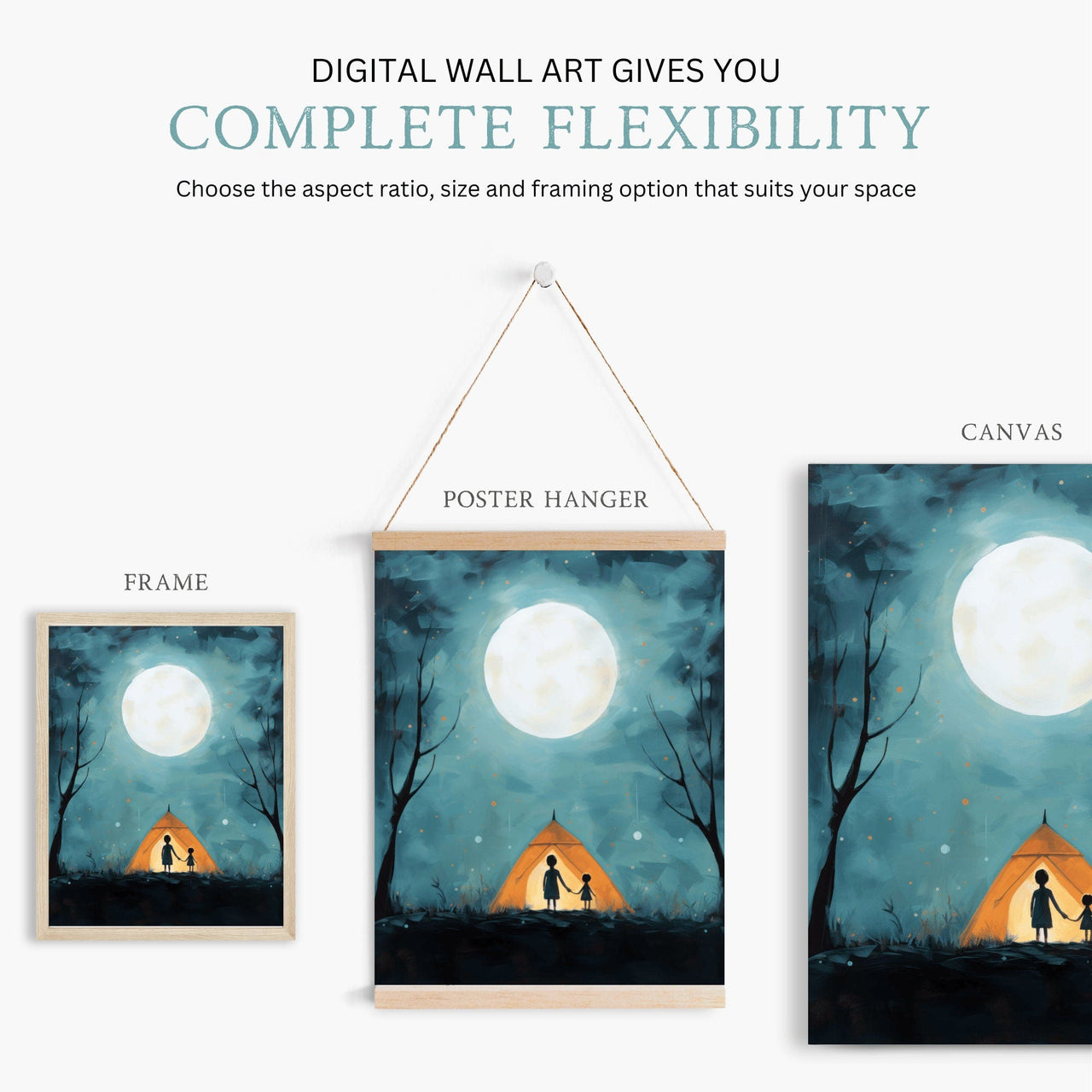 Camping Wall Art – Adventure Kids Room Print