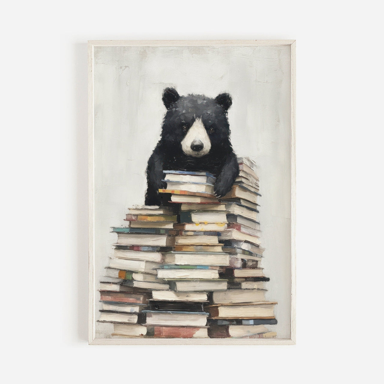 Vintage Black Bear Wall Art – Animal Nursery Print