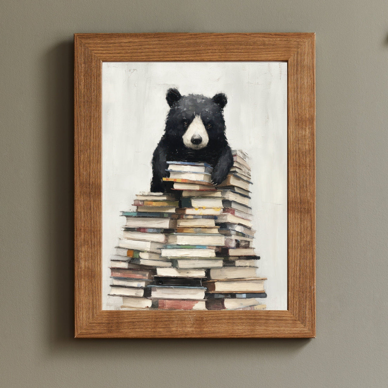 Vintage Black Bear Wall Art – Animal Nursery Print