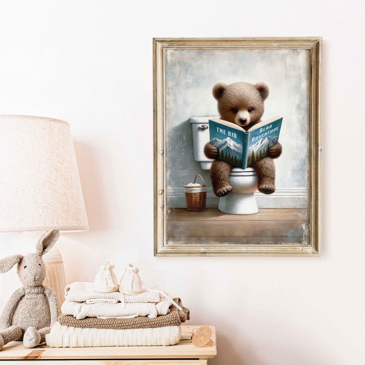 Kids Reading Decor, Bear Nursery Art, Learning Wall Prints - WildfieldPrints