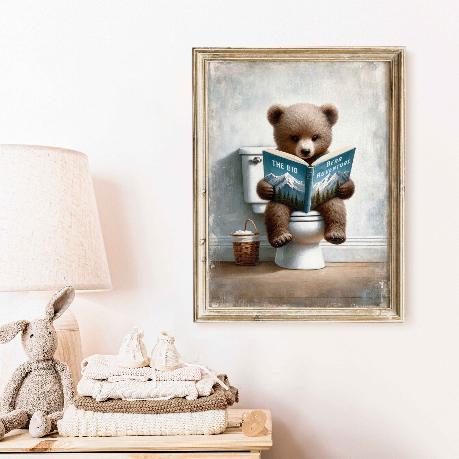 Kids Reading Decor, Bear Nursery Art, Learning Wall Prints - WildfieldPrints
