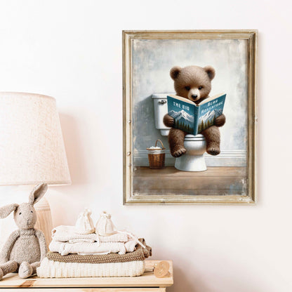 Kids Reading Decor, Bear Nursery Art, Learning Wall Prints - WildfieldPrints