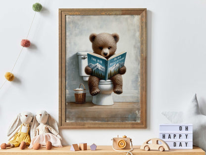 Kids Reading Decor, Bear Nursery Art, Learning Wall Prints - WildfieldPrints
