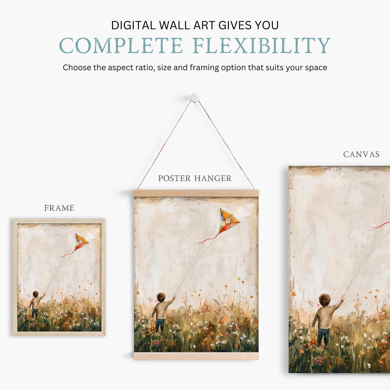 Kite Wall Art – Adventure Boys Room Print