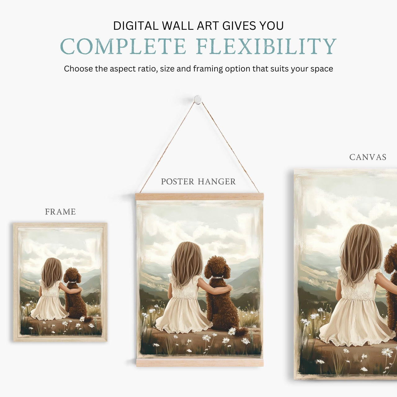 Brown Labradoodle Wall Art – Dog Nursery Print for Toddlers