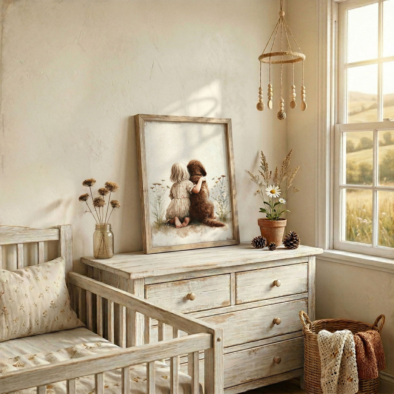 Labradoodle Nursery Print – Dog Wall Art for Girls Room