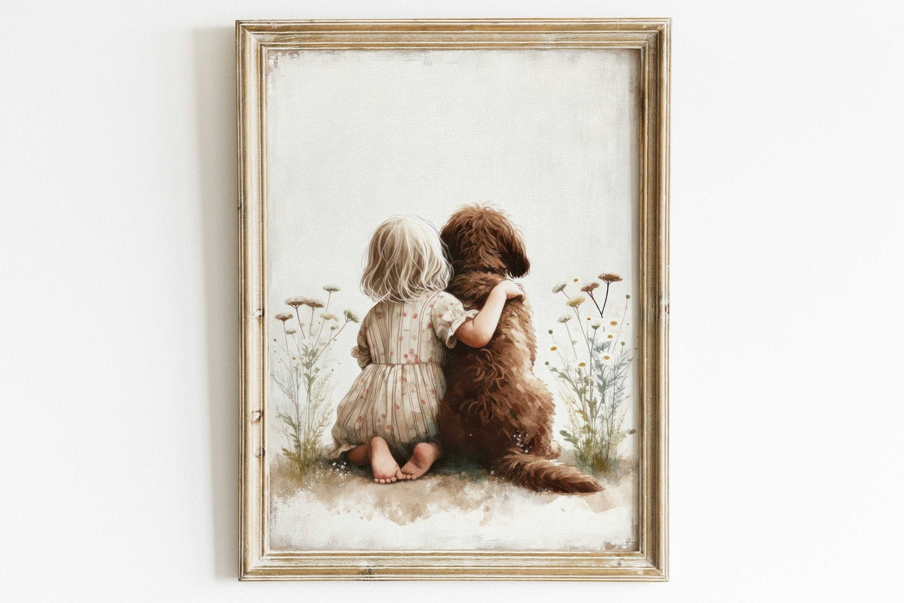 Labradoodle Nursery Print – Dog Wall Art for Girls Room