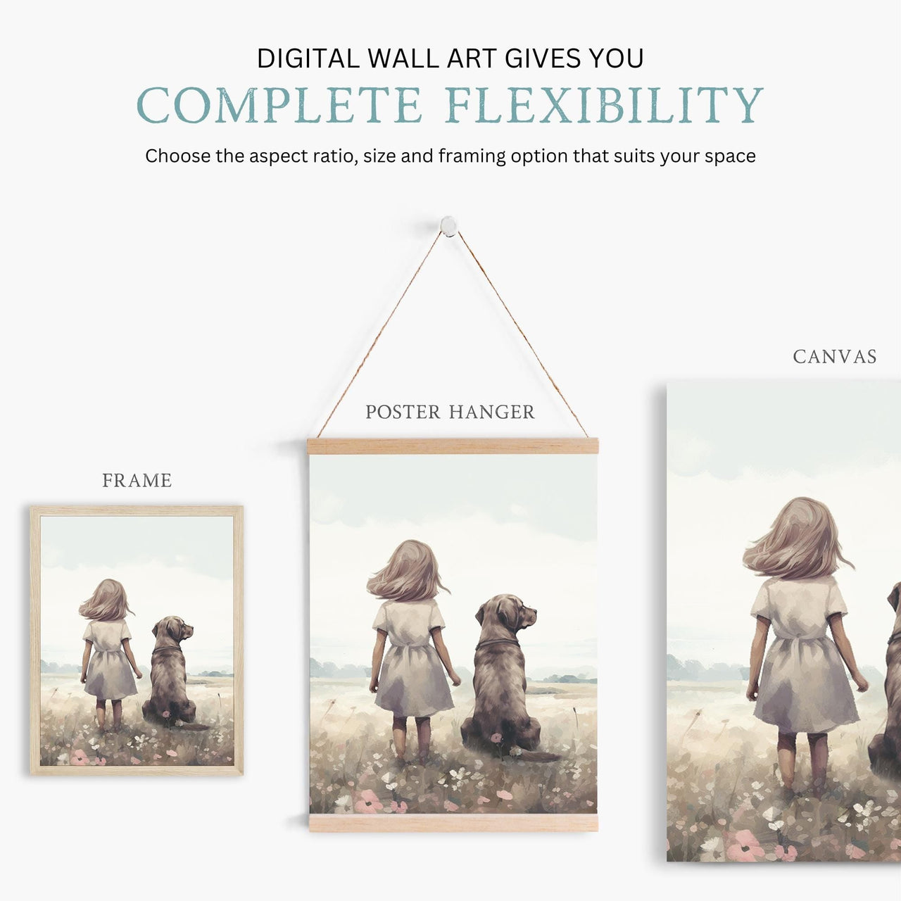 Brown Labrador Wall Art – Dog Nursery Print for Kids Room • Set of 3