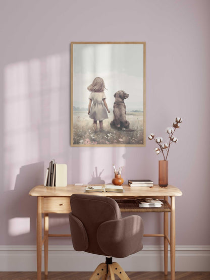 Labrador Nursery Decor, Brown Lab Art, Kids Room, Dog Wall Decor - WildfieldPrints