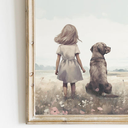 Labrador Nursery Decor, Brown Lab Art, Kids Room, Dog Wall Decor - WildfieldPrints