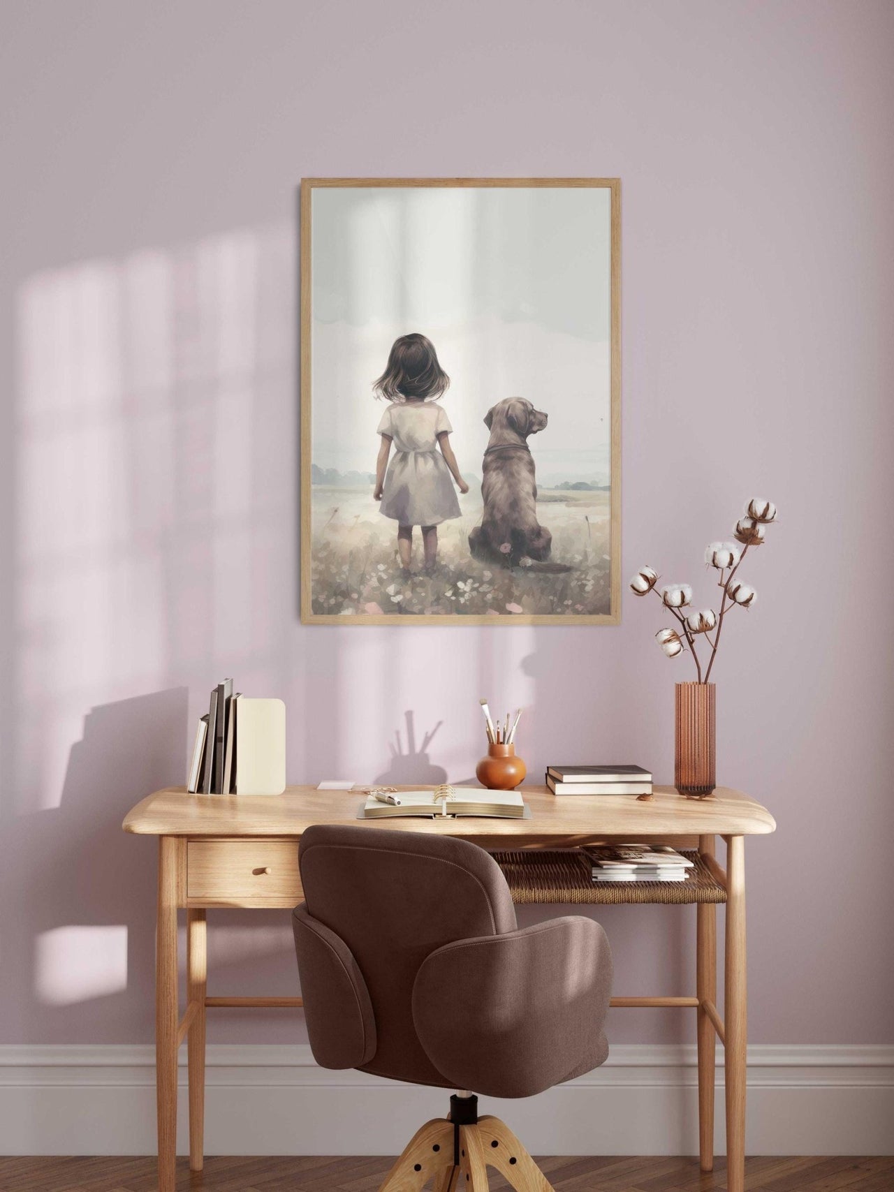 Labrador Nursery Print – Dog Wall Art for Girls Room