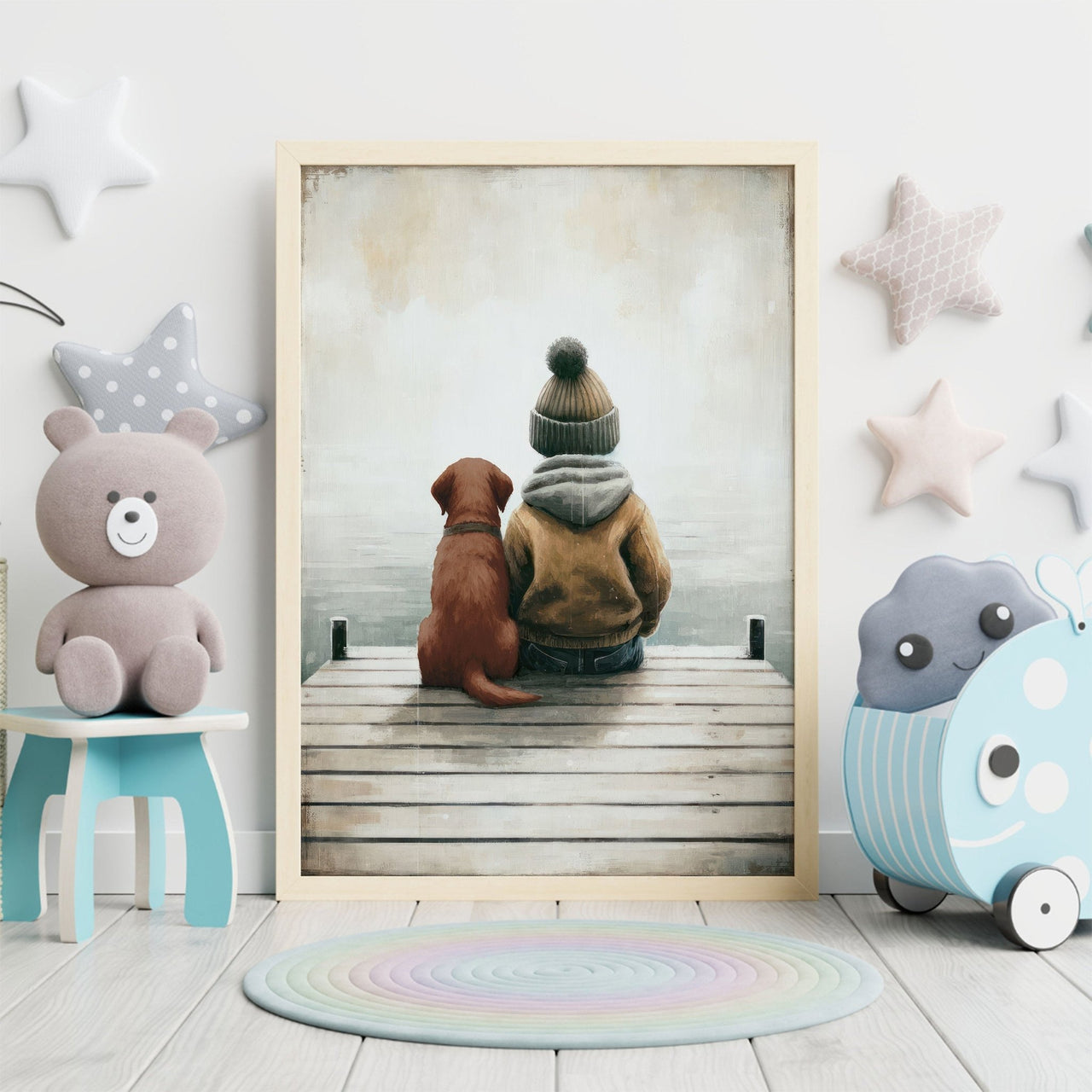 Labrador Wall Art – Dog Nursery Print for Boys