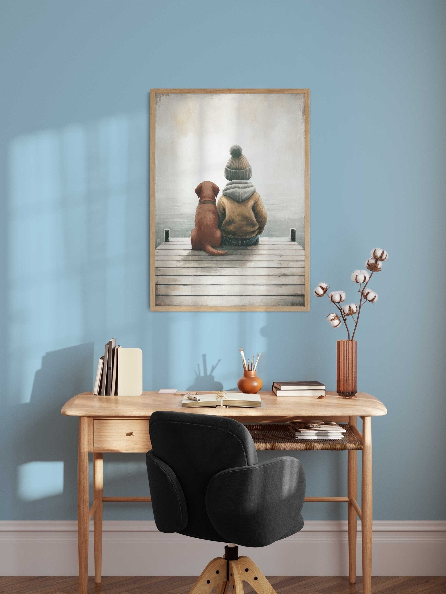 Labrador Nursery Prints, Boy and Dog Room Decor, Puppy Wall Art - WildfieldPrints