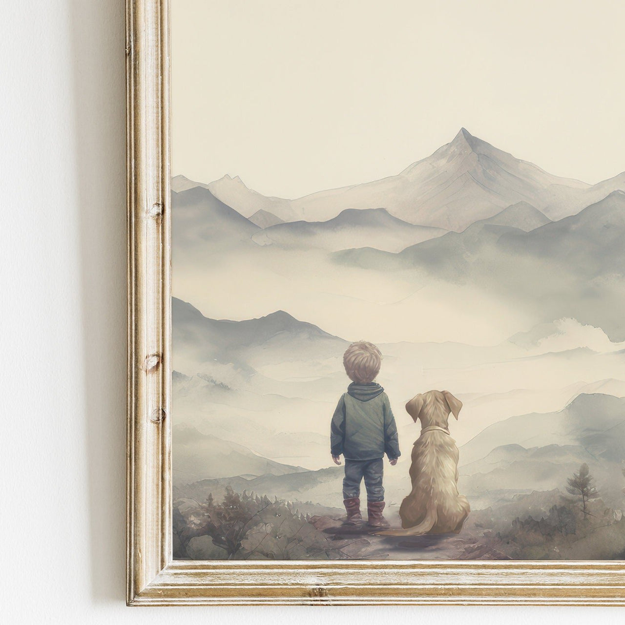 Yellow Labrador Wall Art – Dog Boys Room Print • Set of 3