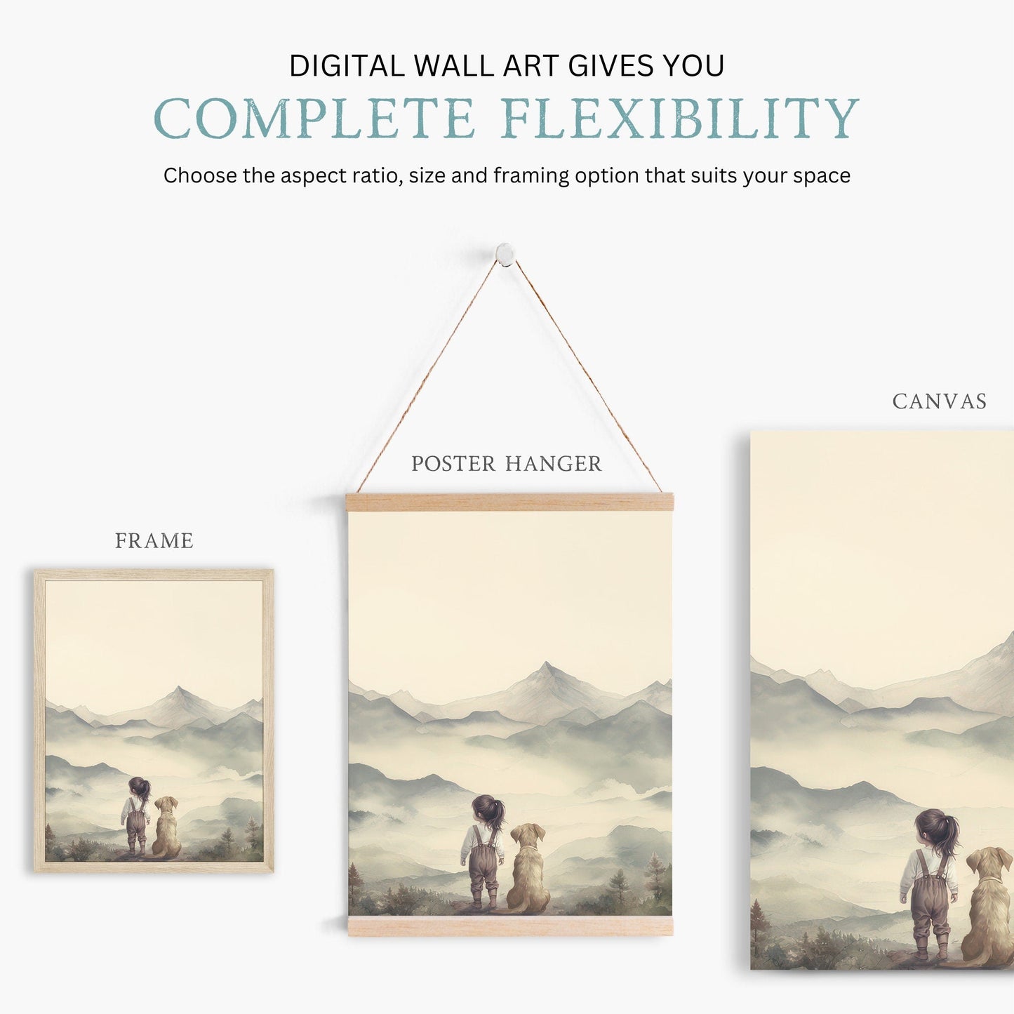 Labrador Nursery Prints, Girl & Dog Art, Puppy Room Decor - WildfieldPrints