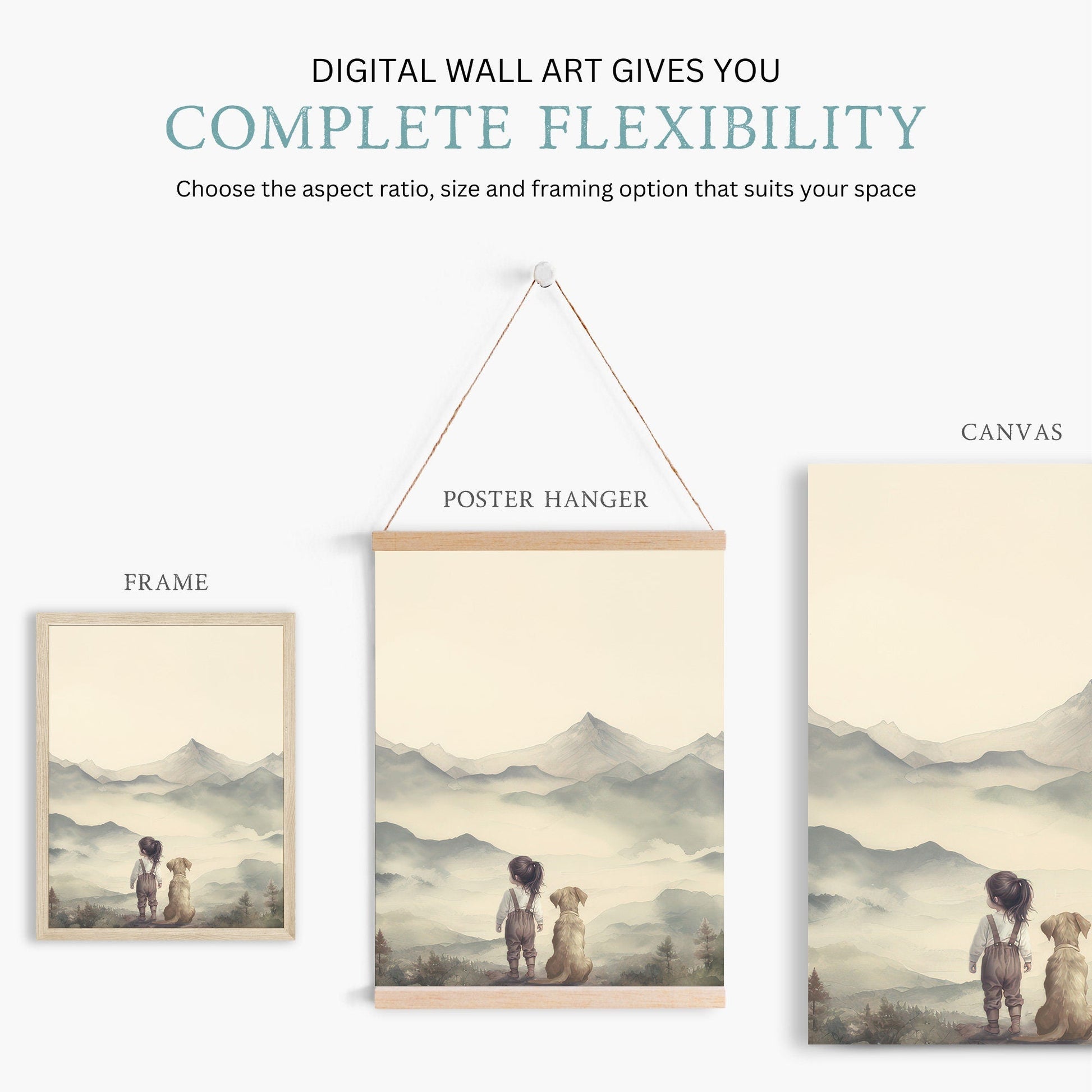 Labrador Nursery Prints, Girl & Dog Art, Puppy Room Decor - WildfieldPrints