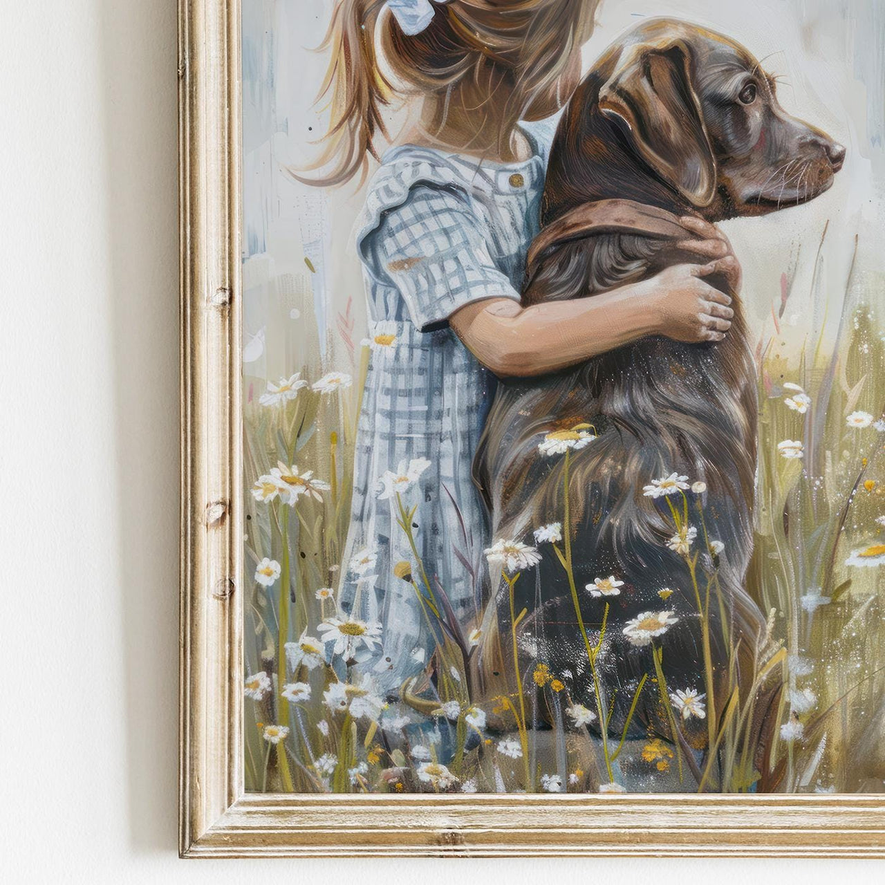 Brown Labrador Wall Art – Dog Nursery Print for Girls