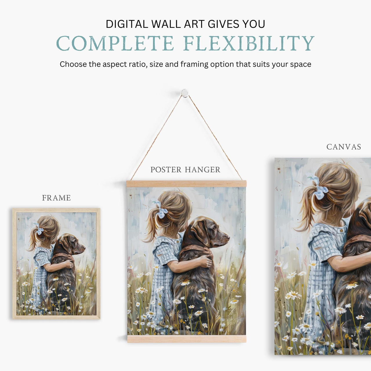 Brown Labrador Wall Art – Dog Nursery Print for Girls