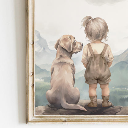 Labrador Prints, Nursery Decor for Kids, Yellow Lab Wall Art - WildfieldPrints