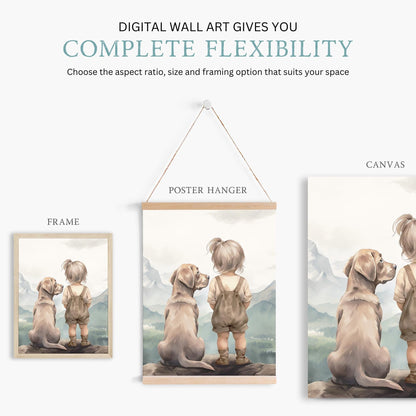 Labrador Prints, Nursery Decor for Kids, Yellow Lab Wall Art - WildfieldPrints