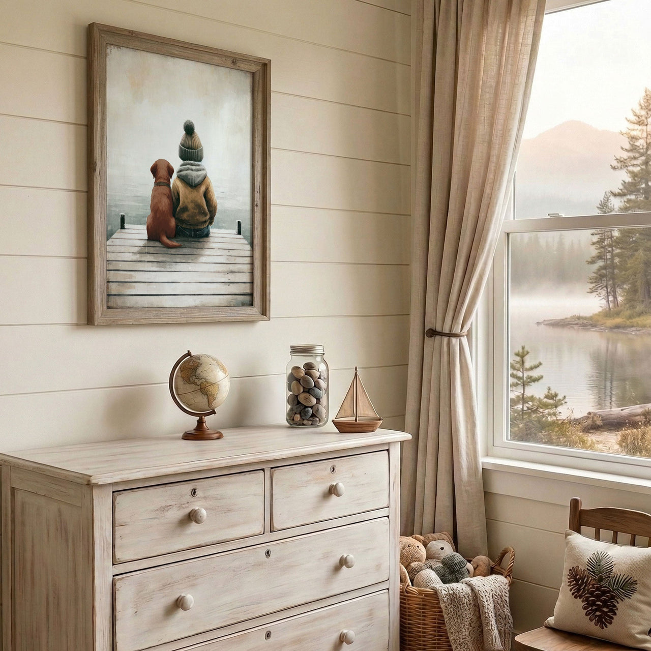 Labrador Wall Art – Dog Nursery Print for Boys
