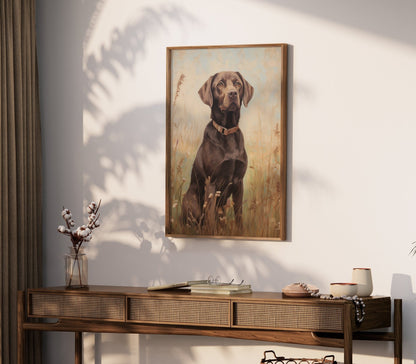 Labrador Wall Art, Vintage Dog and Flowers Decor, Perfect Gift for Dog Lovers - WildfieldPrints