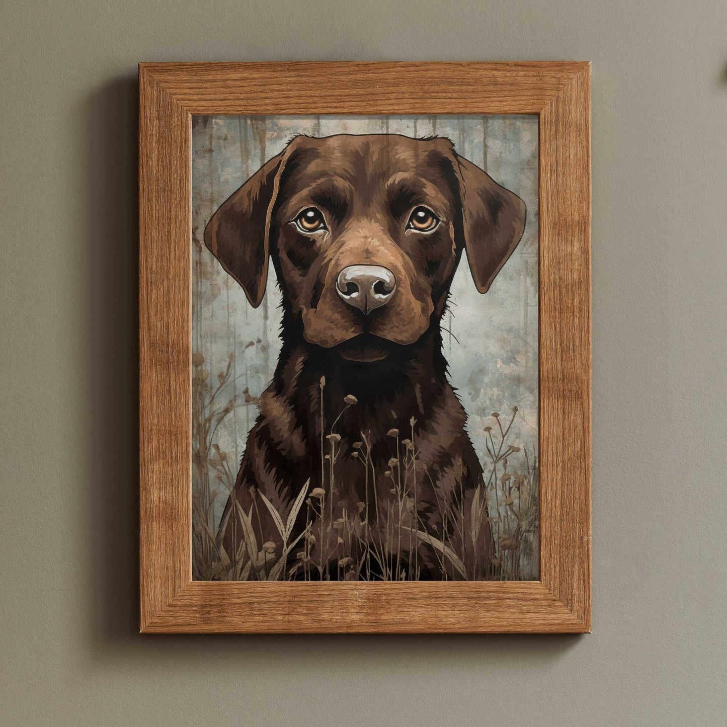 Labrador Wall Art, Vintage Dog and Flowers Decor, Perfect Gift for Dog Lovers - WildfieldPrints