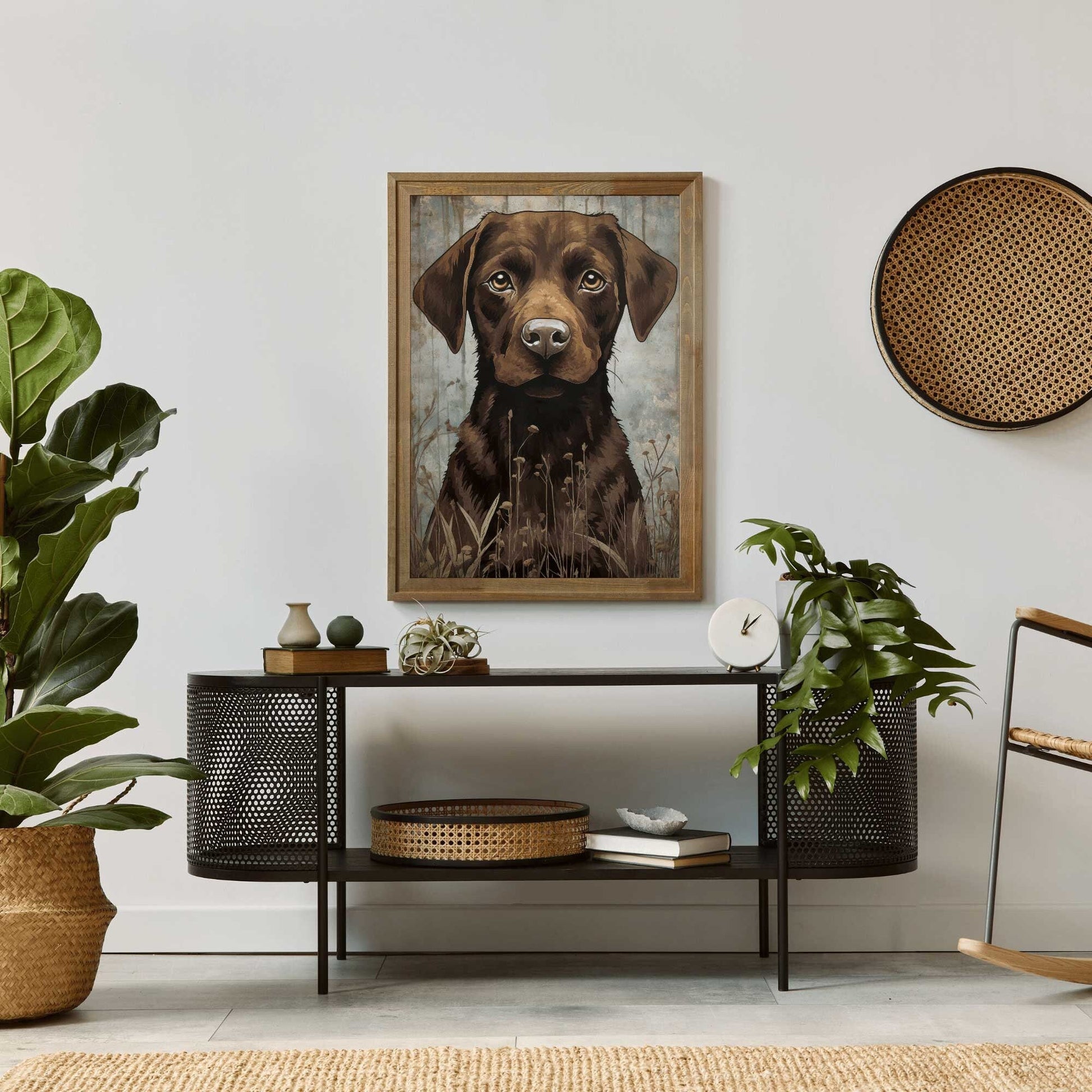 Labrador Wall Art, Vintage Dog and Flowers Decor, Perfect Gift for Dog Lovers - WildfieldPrints